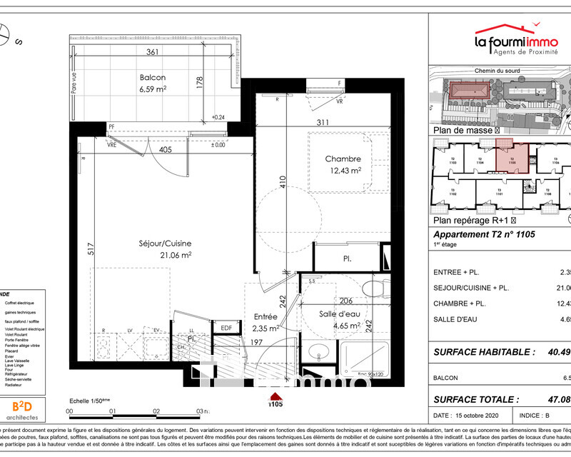 Appartement T2 Carbon-Blanc - Plan t2 197 500 -01