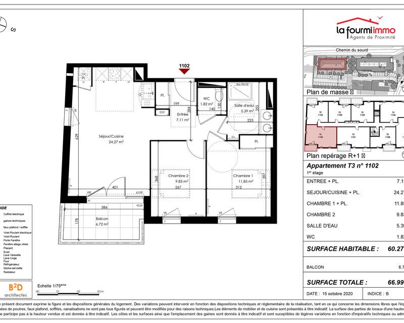 Appartement T3 Carbon Blanc - Plan t3 244 500 -01