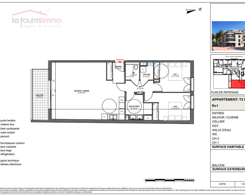 Appartement T3 Arcachon  - Plan t3 785 000 