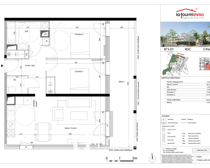 Appartement T3 Mérignac - Plan t3 266 000 -01