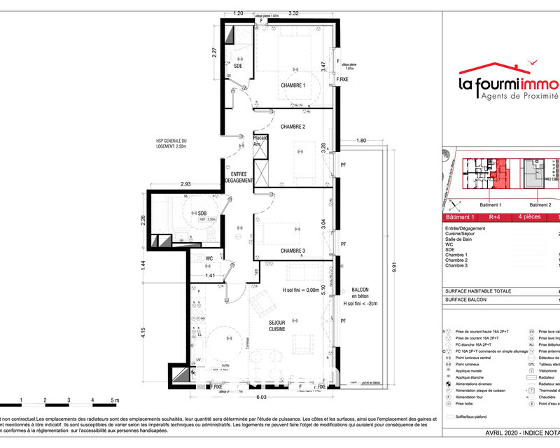 Appartement T4 Mérignac - Plan t4 369 000 -01
