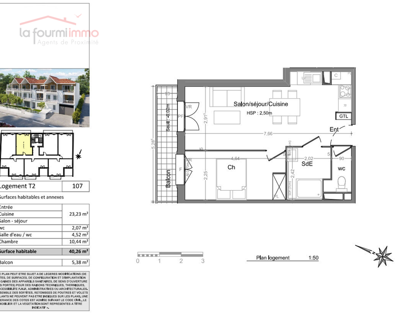Appartement T2 Andernos Les Bains  - Plan t2 235 000 