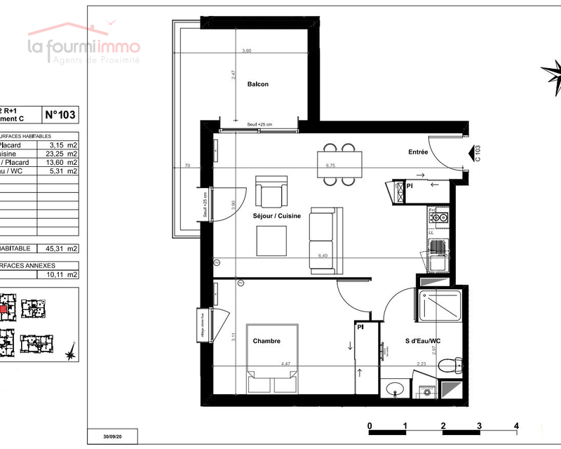 Appartement T2 Pessac - Plan t2 247 000 