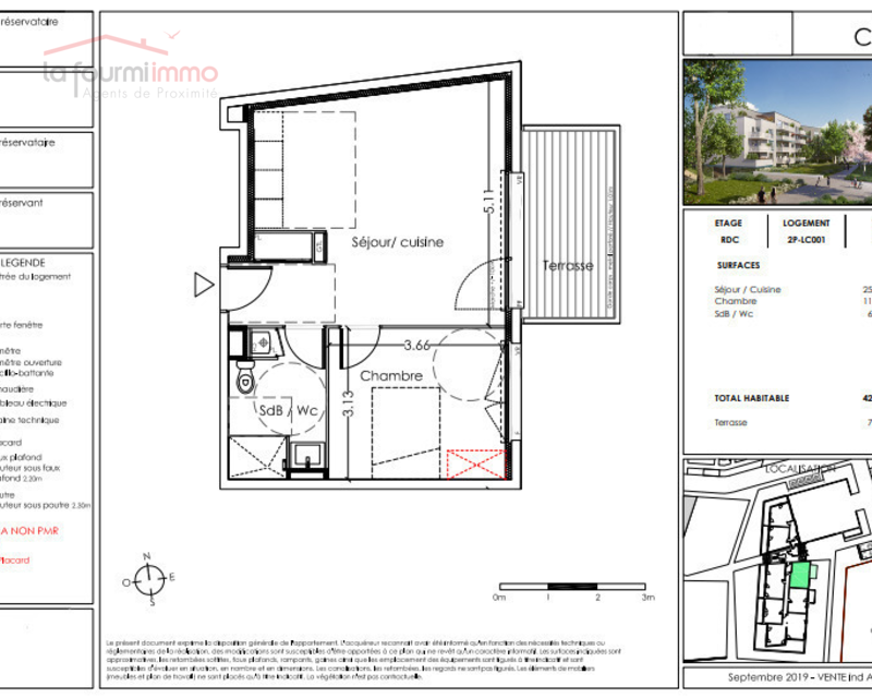 Appartement T2 Villenave-d'Ornon - Plan t2 188 000 