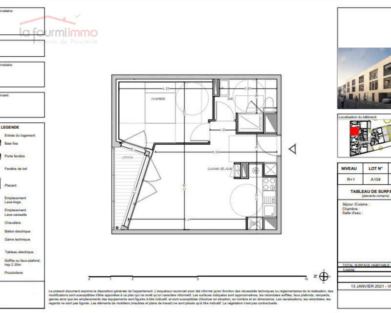 Appartement T2 Bordeaux  - Plan t2 278 000 