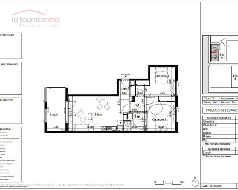 Appartement T3 Toulouse  - Plan t3 274 500 