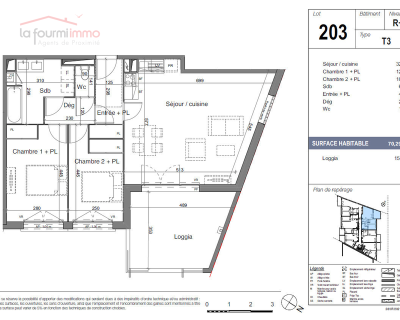 Appartement T3 Villenave d'Ornon - Plan t3 298 000 
