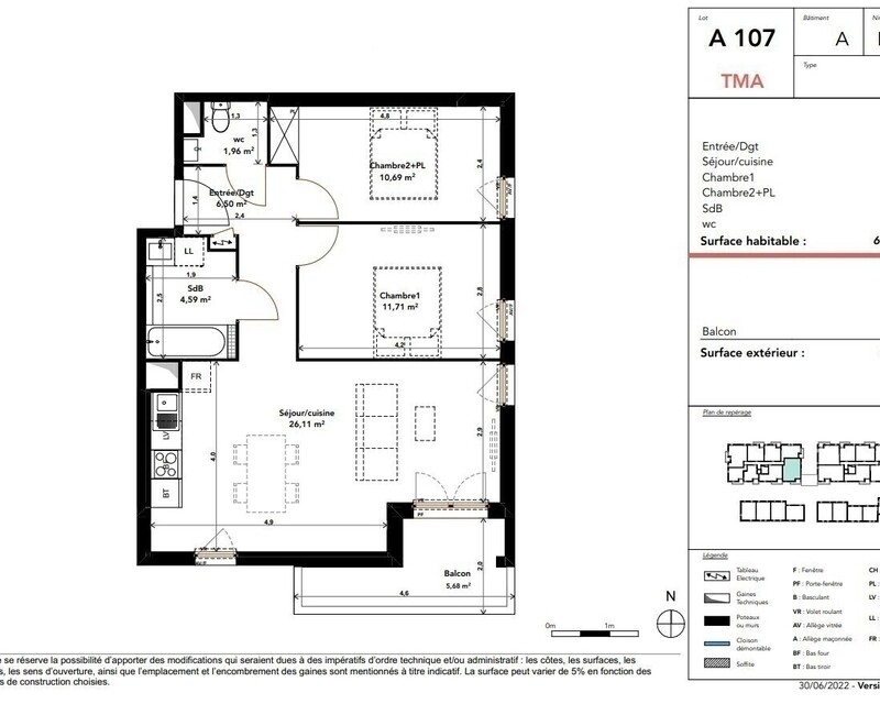Appartement T3 Blanquefort  - Plan t3 317 000 