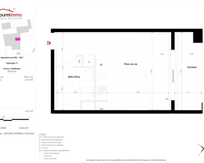 Appartement T1 Bordeaux  - Plan t1 175000 