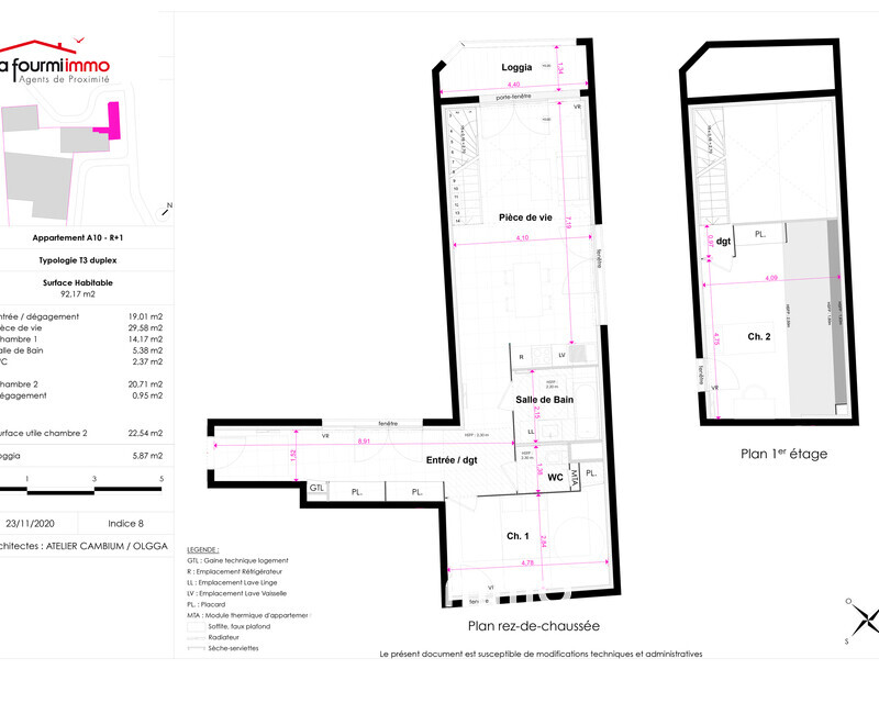 Appartement T3 DUP Bordeaux  - Plan t3 dup 404 000 