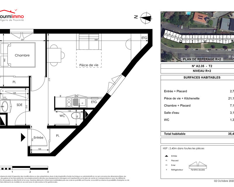 Appartement T2 Mérignac - Plan t2 197 900 -01