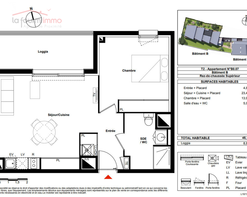 Appartement T2 Bordeaux  - Plan t2 249 900 