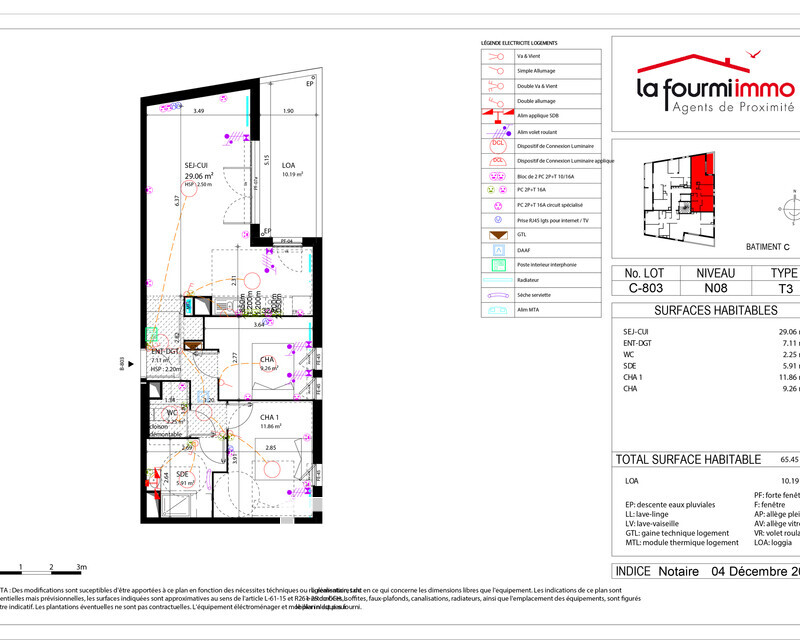 Appartement T3 Bordeaux - Plan t3 276270 