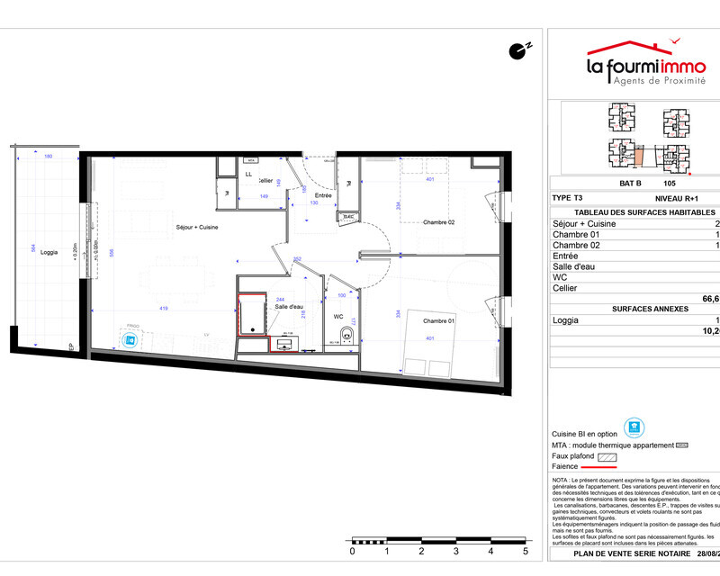 Appartement T3 Cenon - Plan t3 243000 