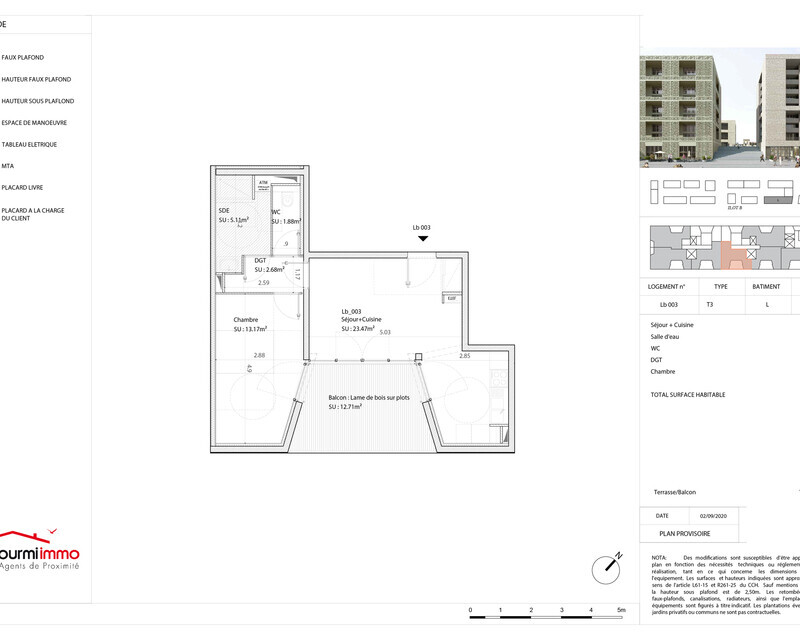 Appartement T2 Bordeaux - Plan t2 251000 