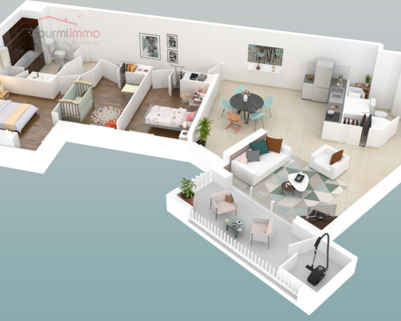 Appartement T4 Le Bouscat - Plan t4 429 000  3d