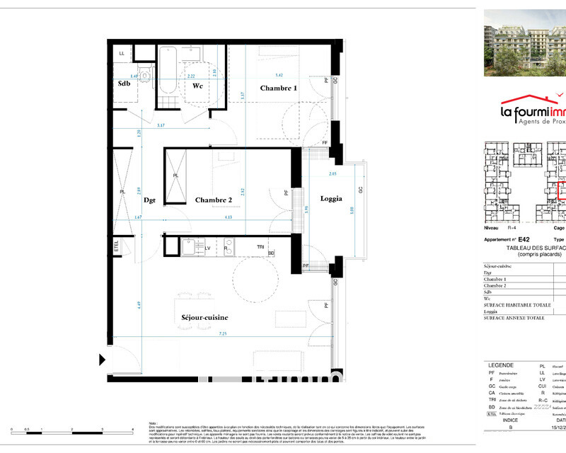 Appartement T3 Bordeaux - Plan t3 299 000 -01
