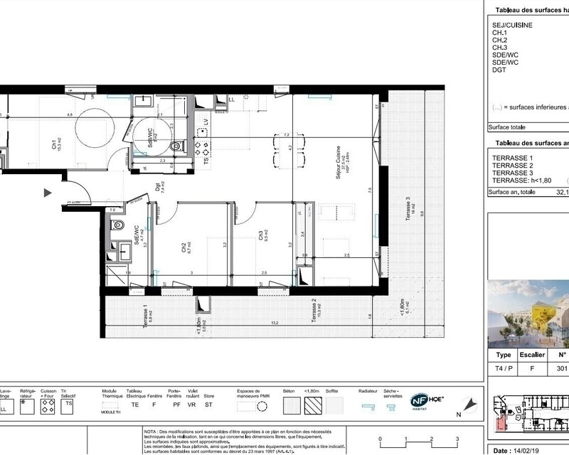 Appartement T4 Bordeaux Bastide  - Plan t4 465 700 