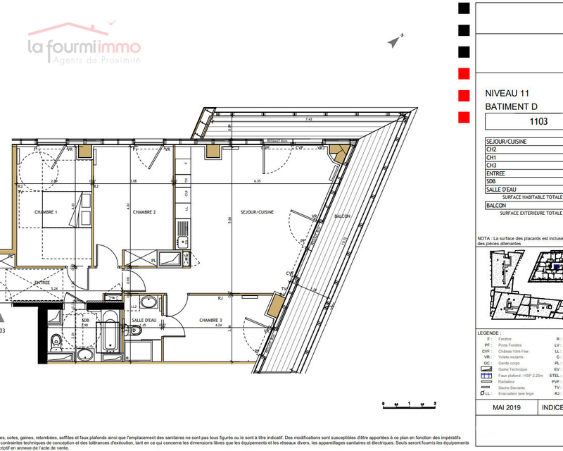 Appartement T4 Bordeaux - Plan t4 450 000 