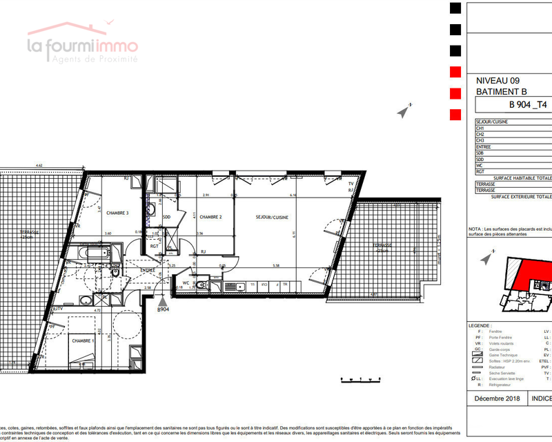 Appartement T5 Bordeaux  - Plan t5 518 000 