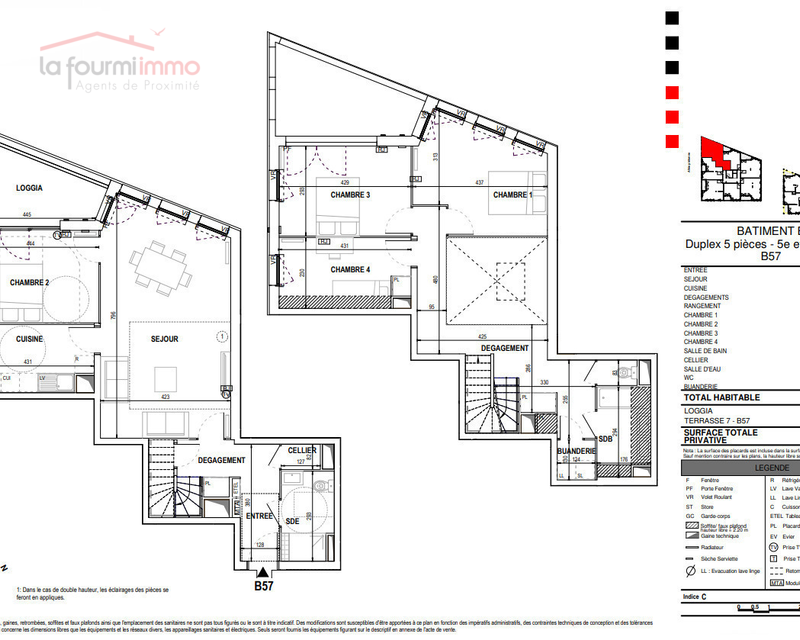 Appartement T5 Duplex Bordeaux  - Plan t5 dup 699 000 