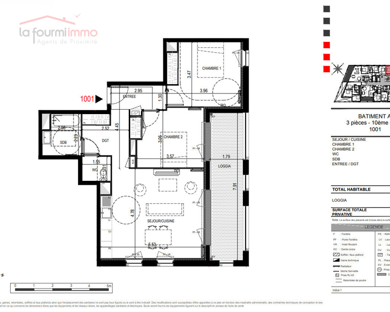 Appartement T3 Bordeaux - Plan t3 352 000 