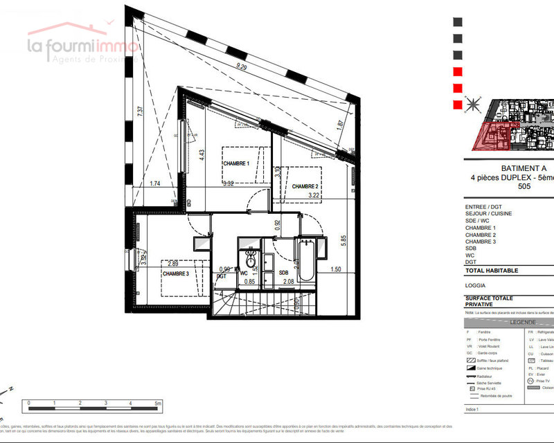 Appartement T4 Duplex Bordeaux - Plan t4 dup r 1