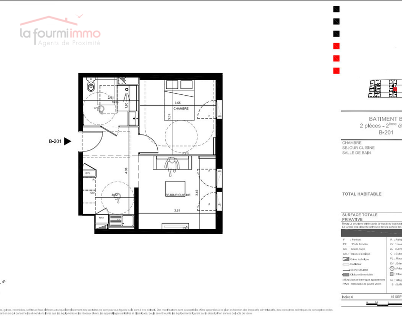 Appartement T2 Bordeaux  - Plan t2 199 000 
