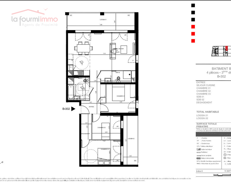 Appartement T4 Bordeaux - Plan t4 396 000 