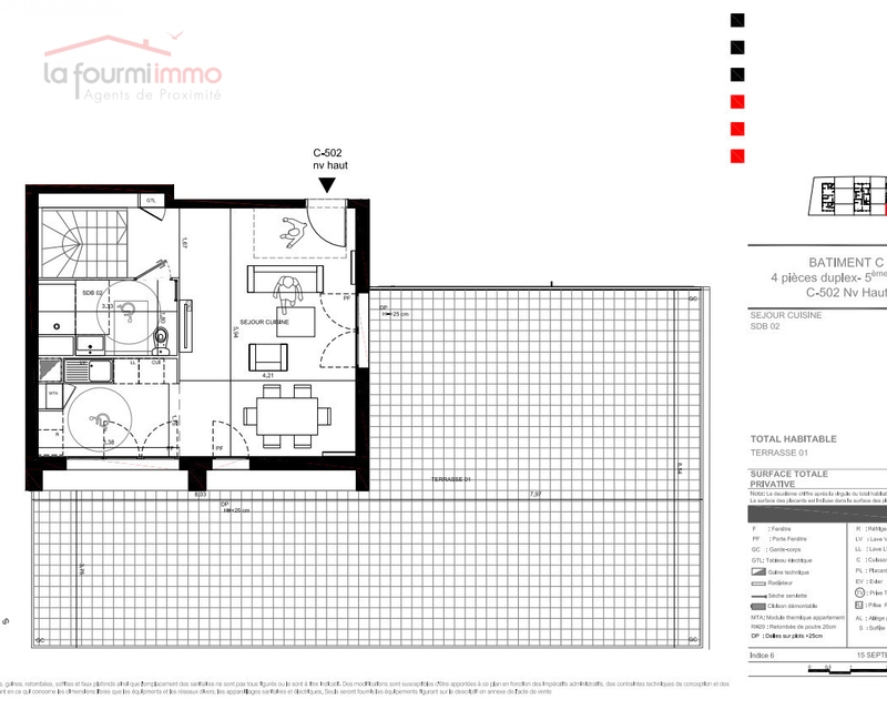 Appartement T4 Duplex Bordeaux - Plan t4 dup 595 000  r 1