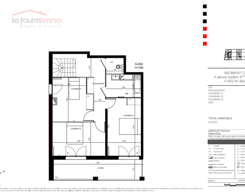 Appartement T4 Duplex Bordeaux - Plan t4 dup 595 000  r 0