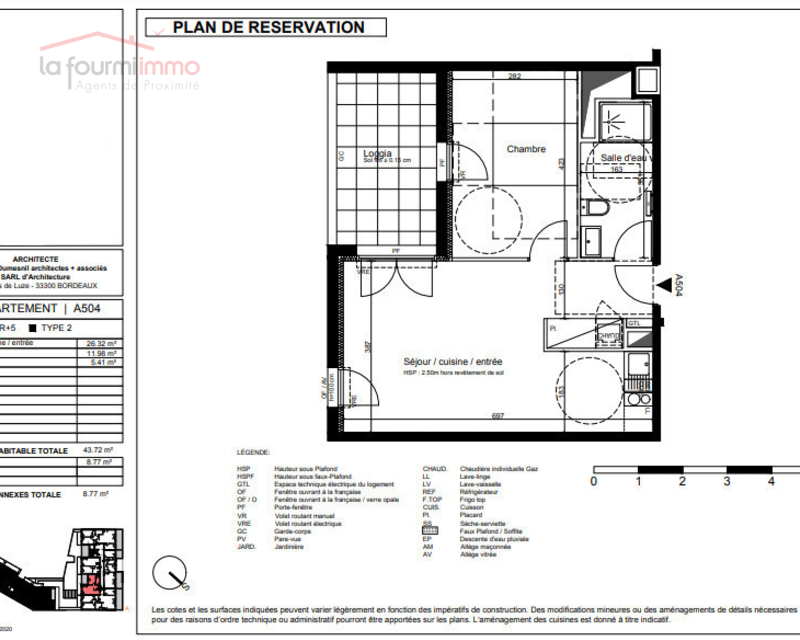 Appartement T2 Bordeaux  - Plan t2 237 500 