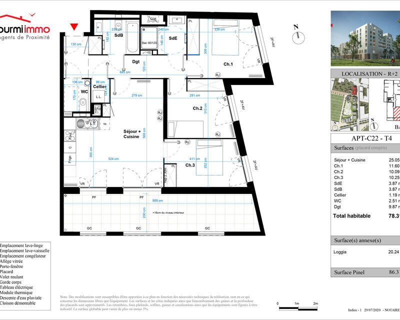 Appartement T4 Bordeaux  - Plan t4 347500 