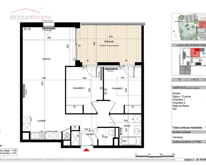 Appartement T3 Talence - Plan t3 348 000 