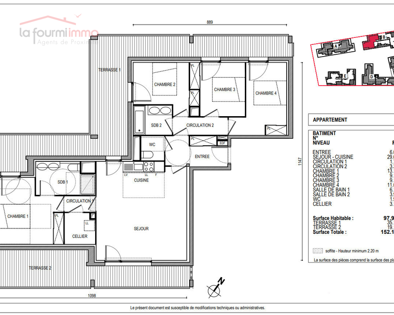Appartement T5 Toulouse  - Plan t5 376 900
