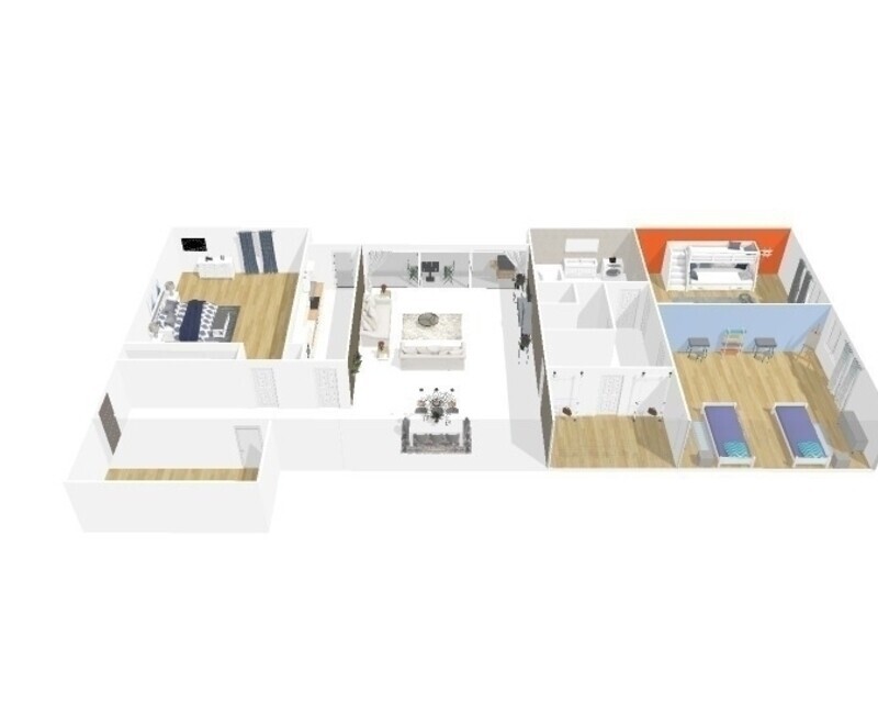 Appartement 4 Pièces de 85 m² avec loggia - Villepinte - Plans 3d home staging