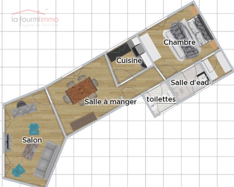 3 pièces 50m² - Parc Monsouris - Plan 2d