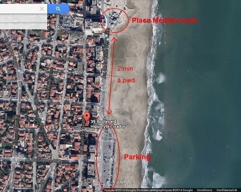 T2 Canet Plage à 50m de la mer en seconde ligne - Appartement canet 3 babel  sci cano immobilier  - maps