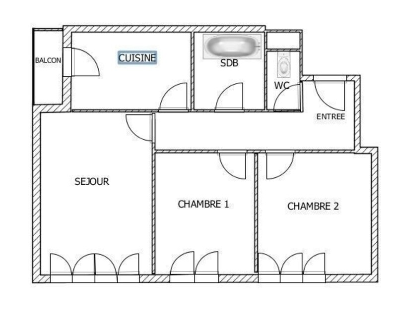 A Bischwiller/Hanhoffen - T3 avec balcon et garage - Plan t3 yanda
