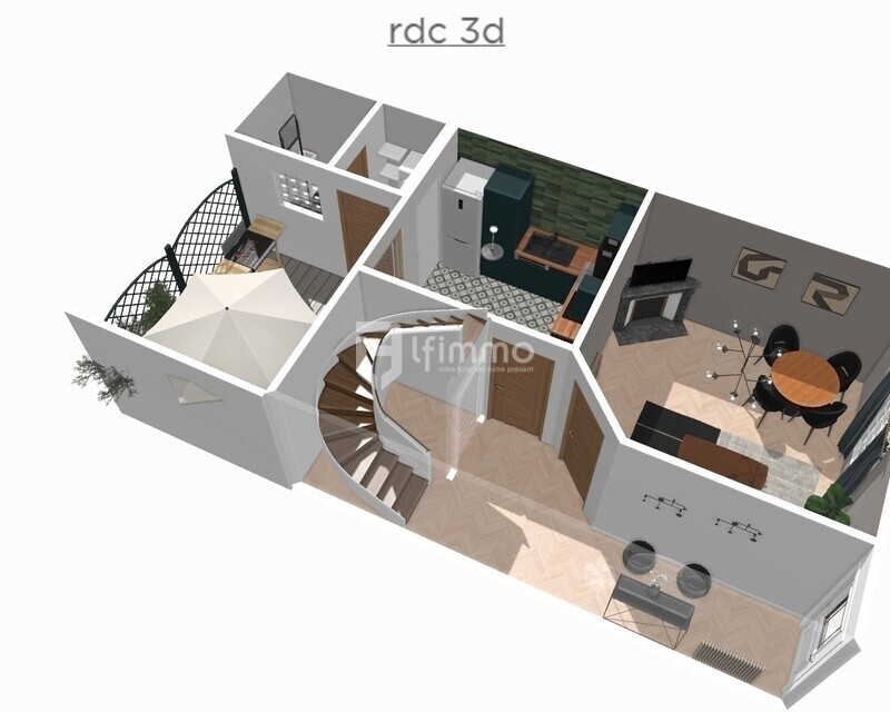 Maison familiale de 92 m2 - Rdc 3 D déco non contractuelle