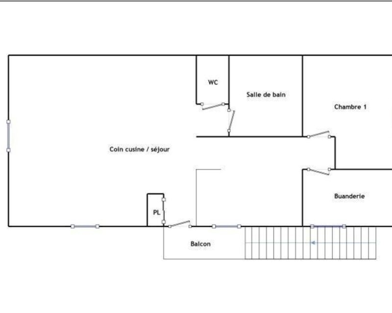 Appartement T5 en duplex d'environ 121 m². - Plan 1er étage