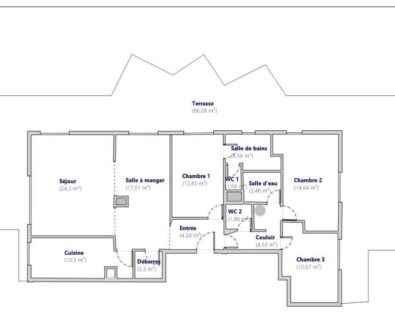 Exclusivité- Bry sur Marne- Appartement 5P- 112 m2-Terrasse 90 m2 - Plan